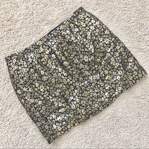 [J. Crew] Floral Foiled Skirt
